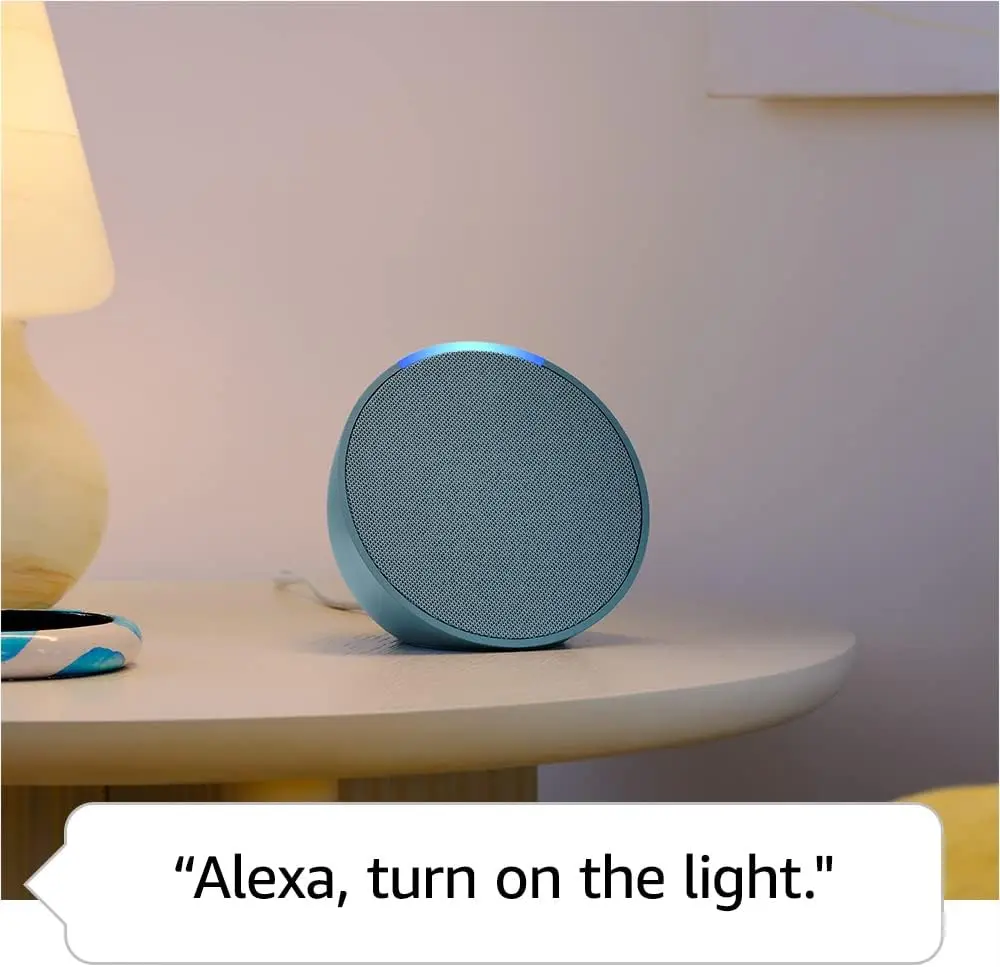 Amazon Echo Pop is placed on the Table