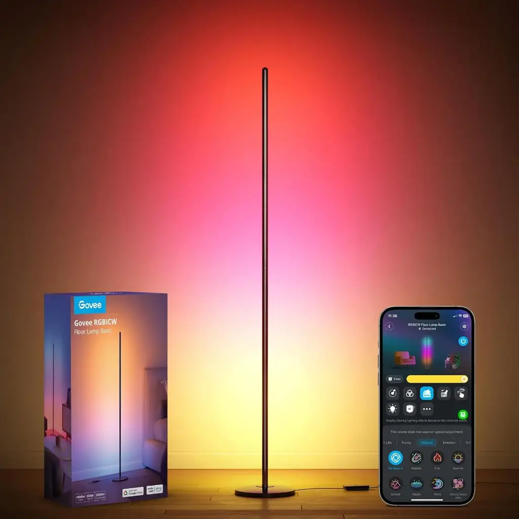 Govee  RGBICW Smart Corner Stand Floor Lamp (Black)